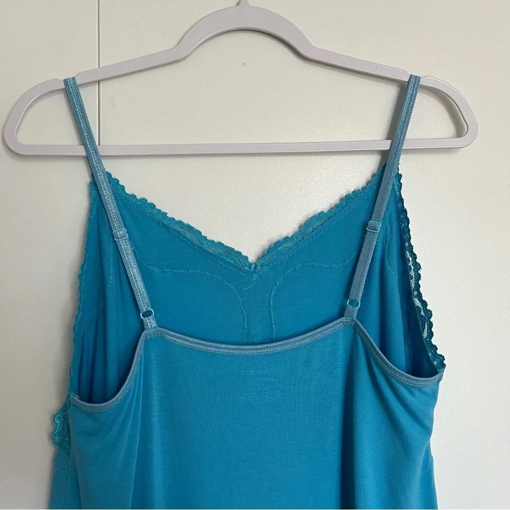 Lane Bryant Lace Trim Cami Tank Top Turquoise Blue size 14/16